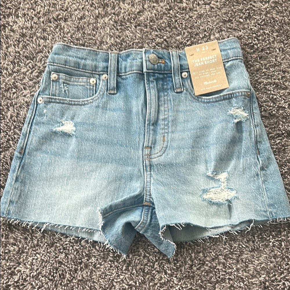 Madewell Blue Jean Shorts Distressed Cut-Off Style